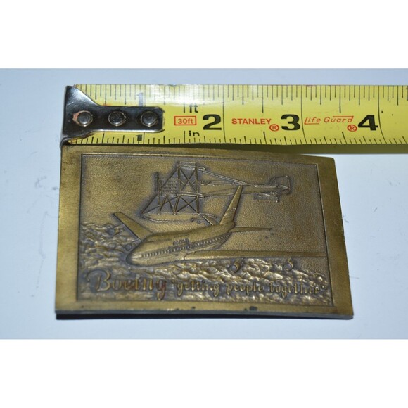 Vintage BOEING "Getting People Together" Airlines Aviation Belt Buckle Rare - Picture 5 of 5